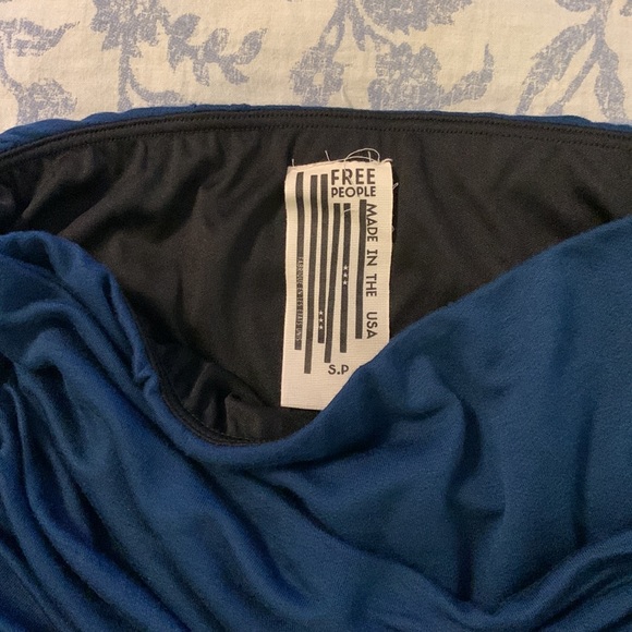 Free People Twist Mini Skirt | Blue | Ruched | Twist Front | SZ Small Petite - Picture 7 of 11